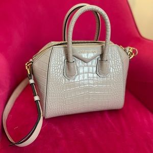 Givenchy Croc Embossed Mini Antigone Dune